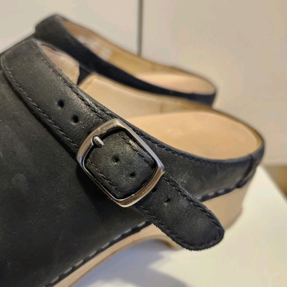 Dansko "Berry" Blck Burnished Nubuck Leather Backless Clogs sz.8/38 Ret.$165 EUC - Picture 4 of 9